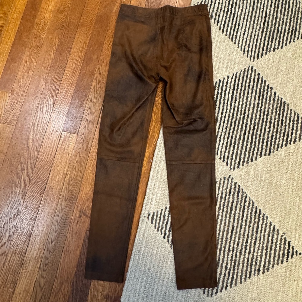 Brown Faux Leather Pleather Edgy Leggings - Picture 7 of 8